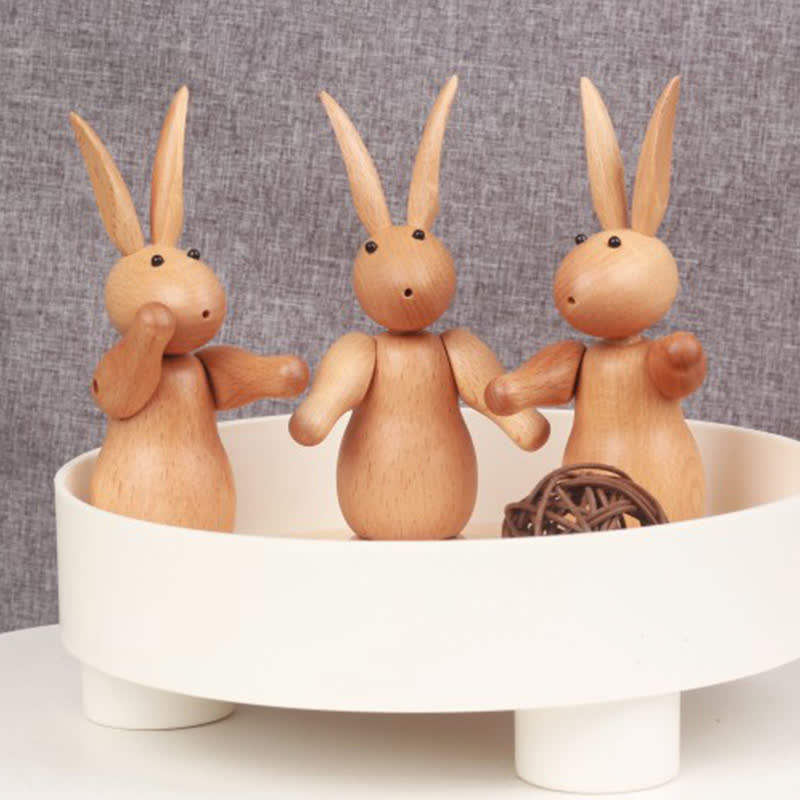 Easter Solid Wood Rabbit Home Decor Ornament - image 2