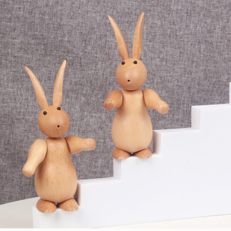 Easter Solid Wood Rabbit Home Decor Ornament - image 4