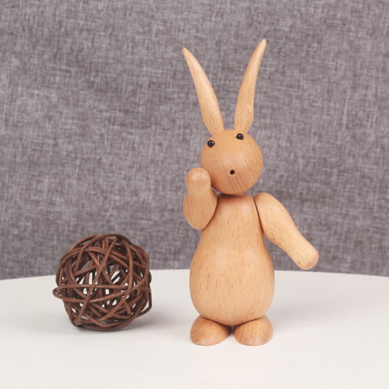 Easter Solid Wood Rabbit Home Decor Ornament - 1PC - 1.97"L x 1.97"W x 5.9"H - image 10