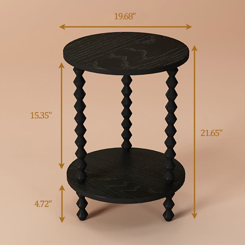 Medieval Solid Wood Round Side Table - image 6