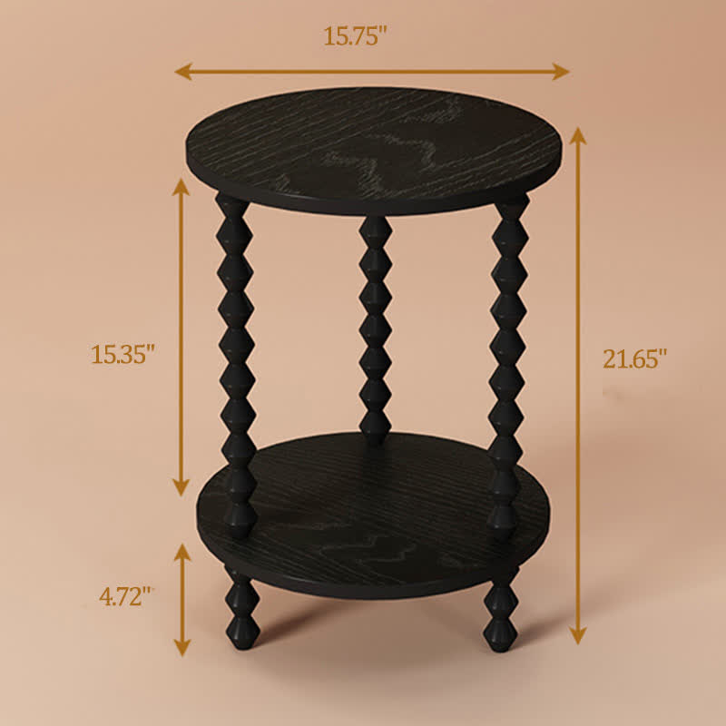 Medieval Solid Wood Round Side Table - image 5