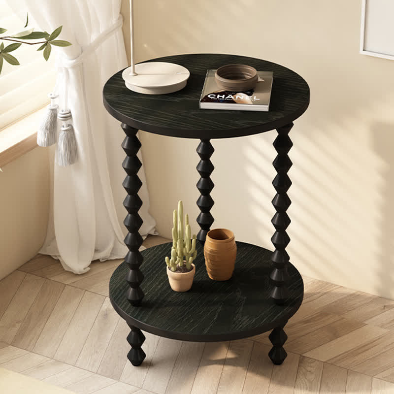 Medieval Solid Wood Round Side Table - image 2
