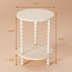 Medieval Solid Wood Round Side Table - image 11