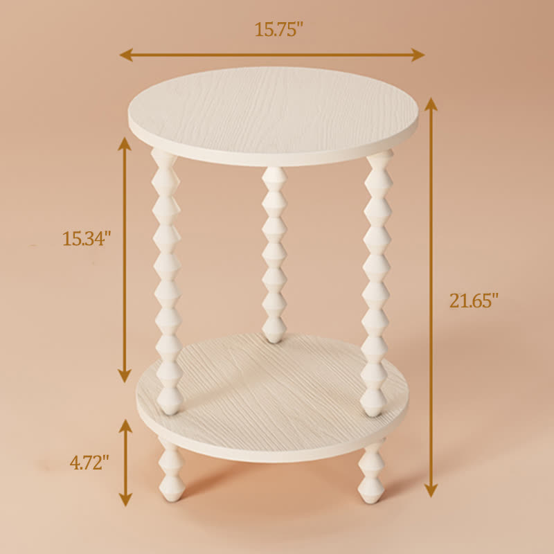 Medieval Solid Wood Round Side Table - image 11