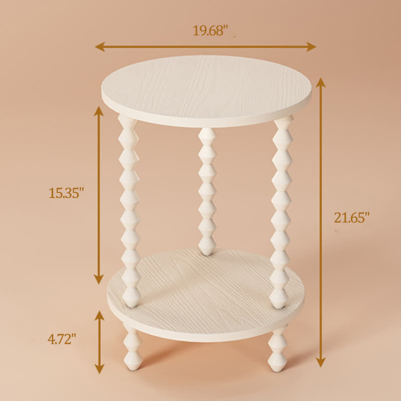 Medieval Solid Wood Round Side Table - image 12