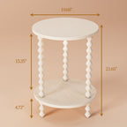Medieval Solid Wood Round Side Table - image 12