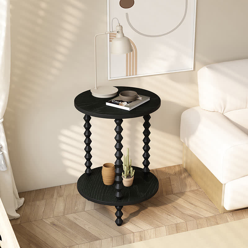 Medieval Solid Wood Round Side Table - image 4