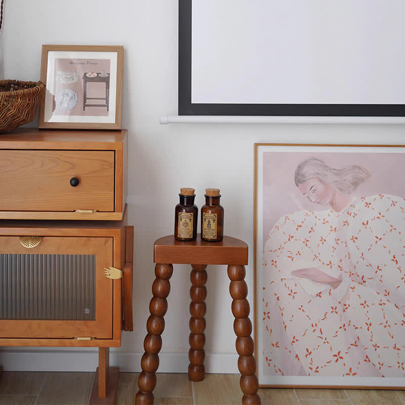 Retro Solid Wood Small Narrow Side Table