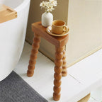 Retro Solid Wood Small Narrow Side Table - Cherry - 12.6"W x 9.05"D x 17.52"H - image 11