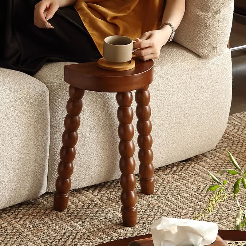 Retro Solid Wood Small Narrow Side Table - Walnut - 12.6"W x 9.05"D x 17.52"H - image 5