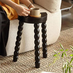 Retro Solid Wood Small Narrow Side Table - Black - 12.6"W x 9.05"D x 17.52"H - image 0