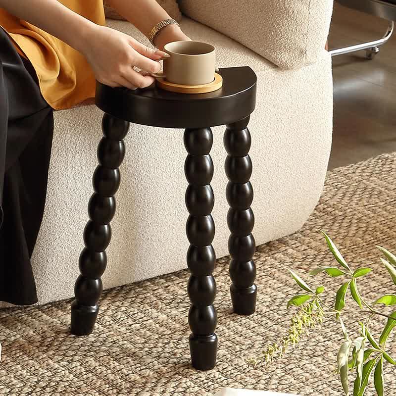 Retro Solid Wood Small Narrow Side Table - Black - 12.6"W x 9.05"D x 17.52"H - image 0