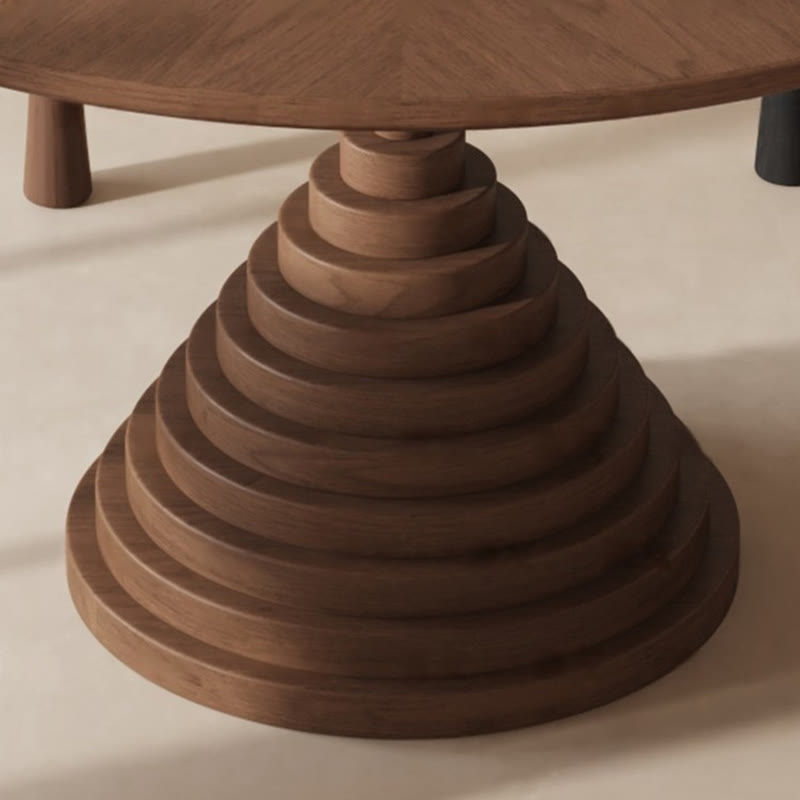 Solid Wood Parquetry Round Dining Table - image 6