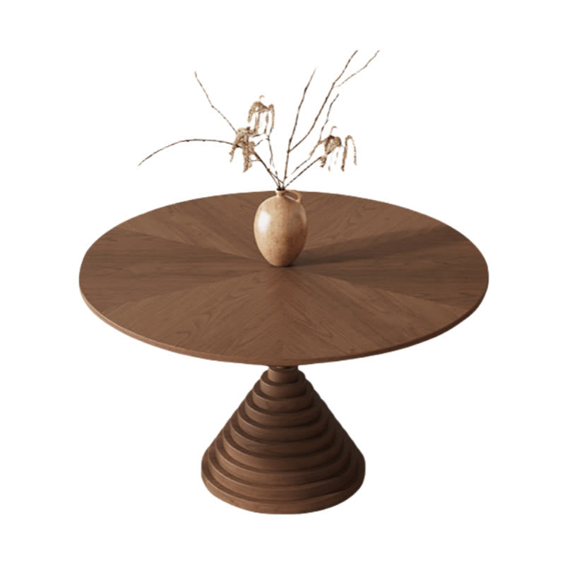 Solid Wood Parquetry Round Dining Table - image 1