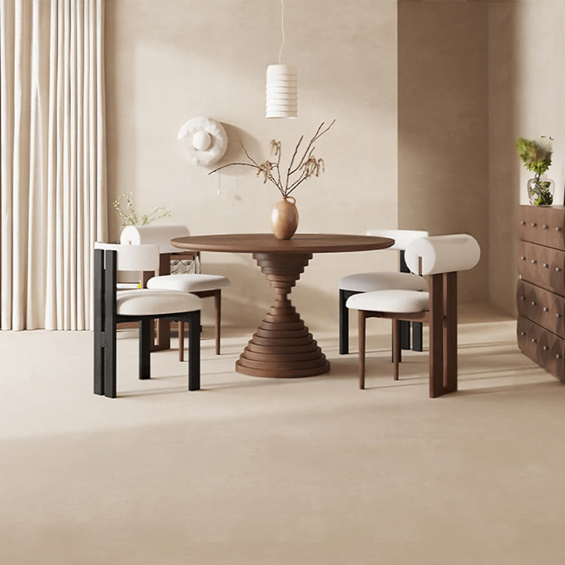 Solid Wood Parquetry Round Dining Table - image 3