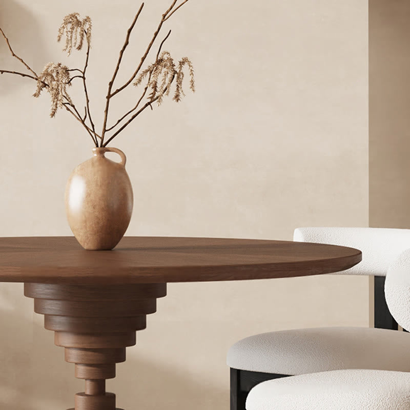 Solid Wood Parquetry Round Dining Table - image 5