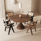 Solid Wood Parquetry Round Dining Table - image 4