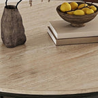 Wave-patterned Base Solid Wood Round Dining Table - image 7