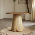 Minimalist Rattan-woven Solid Wood Dining Table