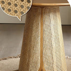Minimalist Rattan-woven Solid Wood Dining Table - image 5