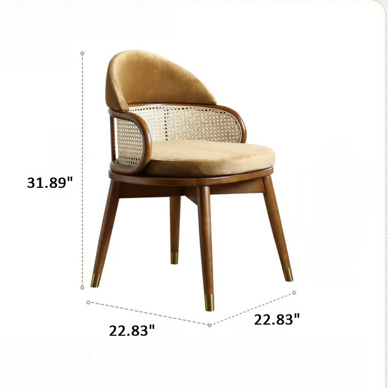 Minimalist Rattan-woven Solid Wood Dining Table Sets