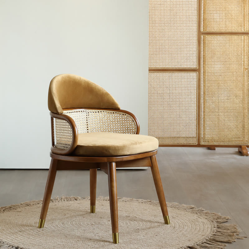 Minimalist Rattan-woven Solid Wood Dining Table Sets