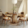 Minimalist Rattan-woven Solid Wood Dining Table Sets