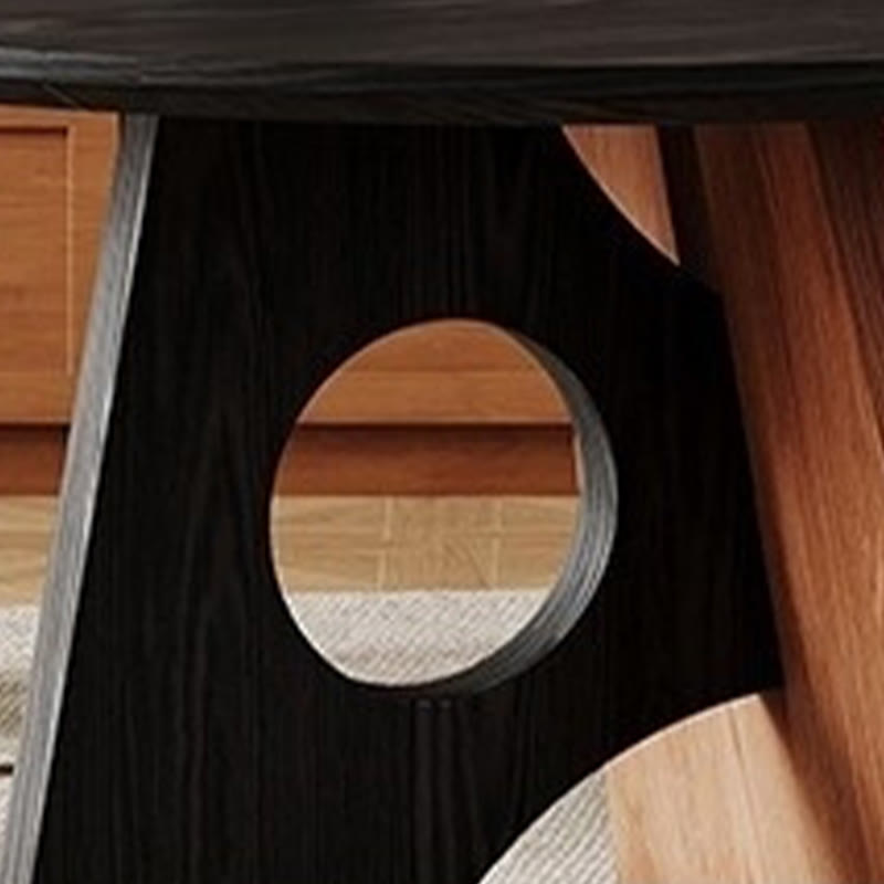 Retro Geometric Round Hollow Base Dining Table - image 5