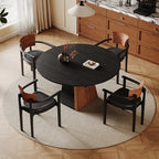 Retro Geometric Round Hollow Base Dining Table - image 2