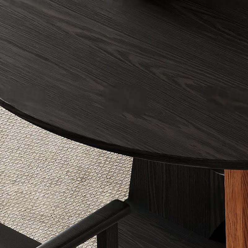 Retro Geometric Round Hollow Base Dining Table Set - image 4