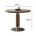 Round Mental Base Solid Wood Dining Table - image 8