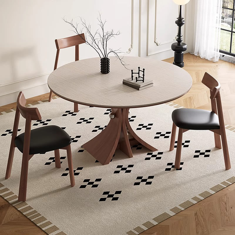 Iffhome Walnut Tree-shaped Solid Wood Dining Table - image 2