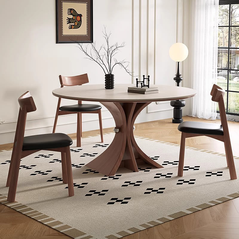 Iffhome Walnut Tree-shaped Solid Wood Dining Table - image 3