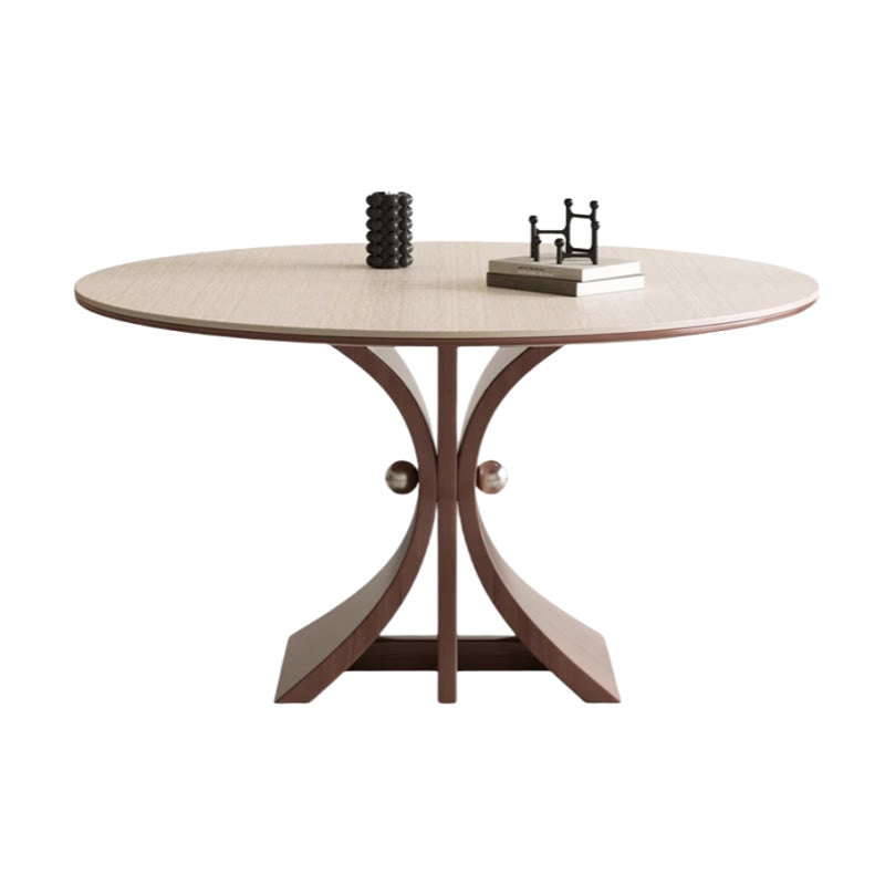 Iffhome Walnut Tree-shaped Solid Wood Dining Table - image 1