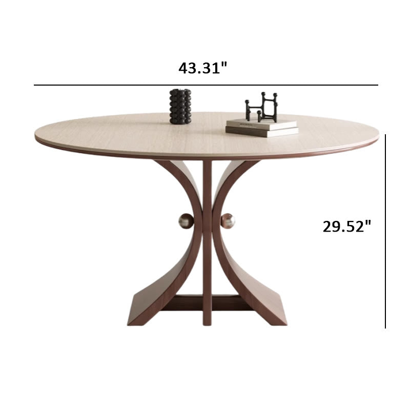 Iffhome Walnut Tree-shaped Solid Wood Dining Table - image 7