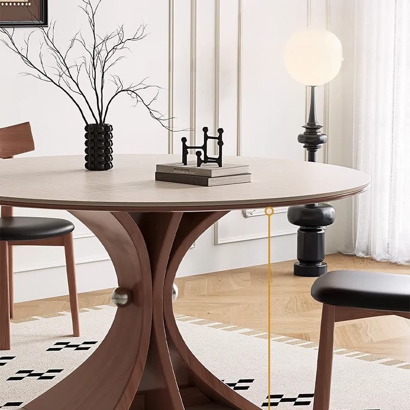 Iffhome Walnut Tree-shaped Solid Wood Dining Table - image 4