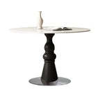 Solid Wood Dining Table With A Roman Column-shaped Base - image 1