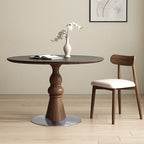 Solid Wood Dining Table With A Roman Column-shaped Base - image 4