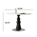Solid Wood Dining Table With A Roman Column-shaped Base - image 7