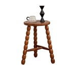 Retro Solid Wood Round Tripod Legs Side Table - image 1