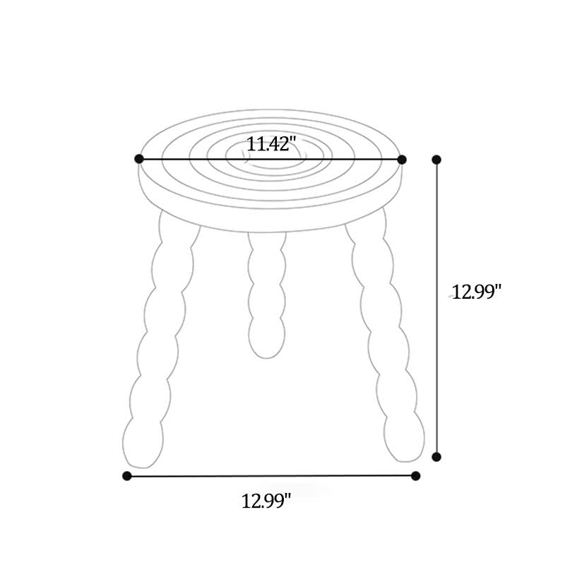Retro Solid Wood Round Tripod Legs Side Table