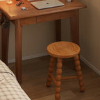 Retro Solid Wood Round Tripod Legs Side Table - image 5