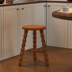 Retro Solid Wood Round Tripod Legs Side Table - Walnut - 13.78"W x 11.02"D x 16.93"H - image 7