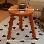 Retro Solid Wood Round Tripod Legs Side Table - image 22