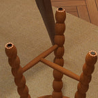 Retro Solid Wood Round Tripod Legs Side Table - image 13