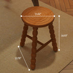 Retro Solid Wood Round Tripod Legs Side Table - image 21