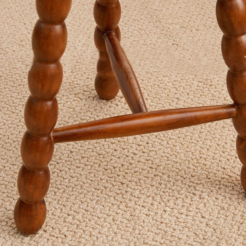 Retro Solid Wood Round Tripod Legs Side Table