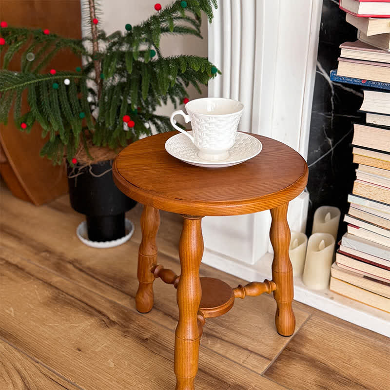Rustic Solid Wood Accent Table Side Table