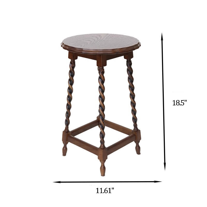 Retro Solid Wood Four Legs Side Table