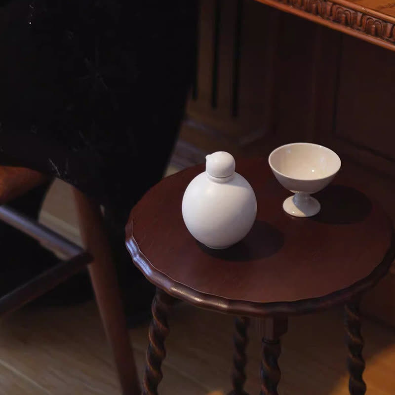 Retro Solid Wood Four Legs Side Table